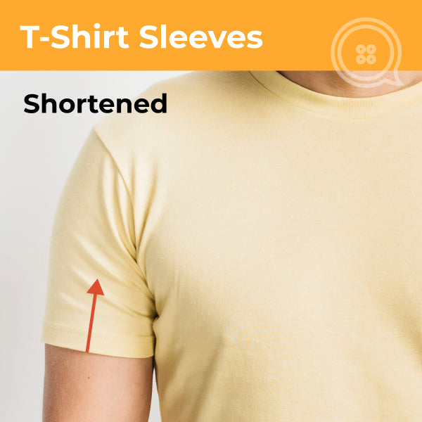 T-Shirt Length Shortened Altered for better fit arms
